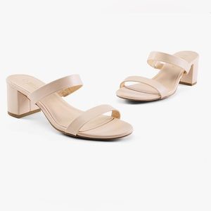 Dream Pairs Nude Mules with Square Heel - 8.5. Worn once.